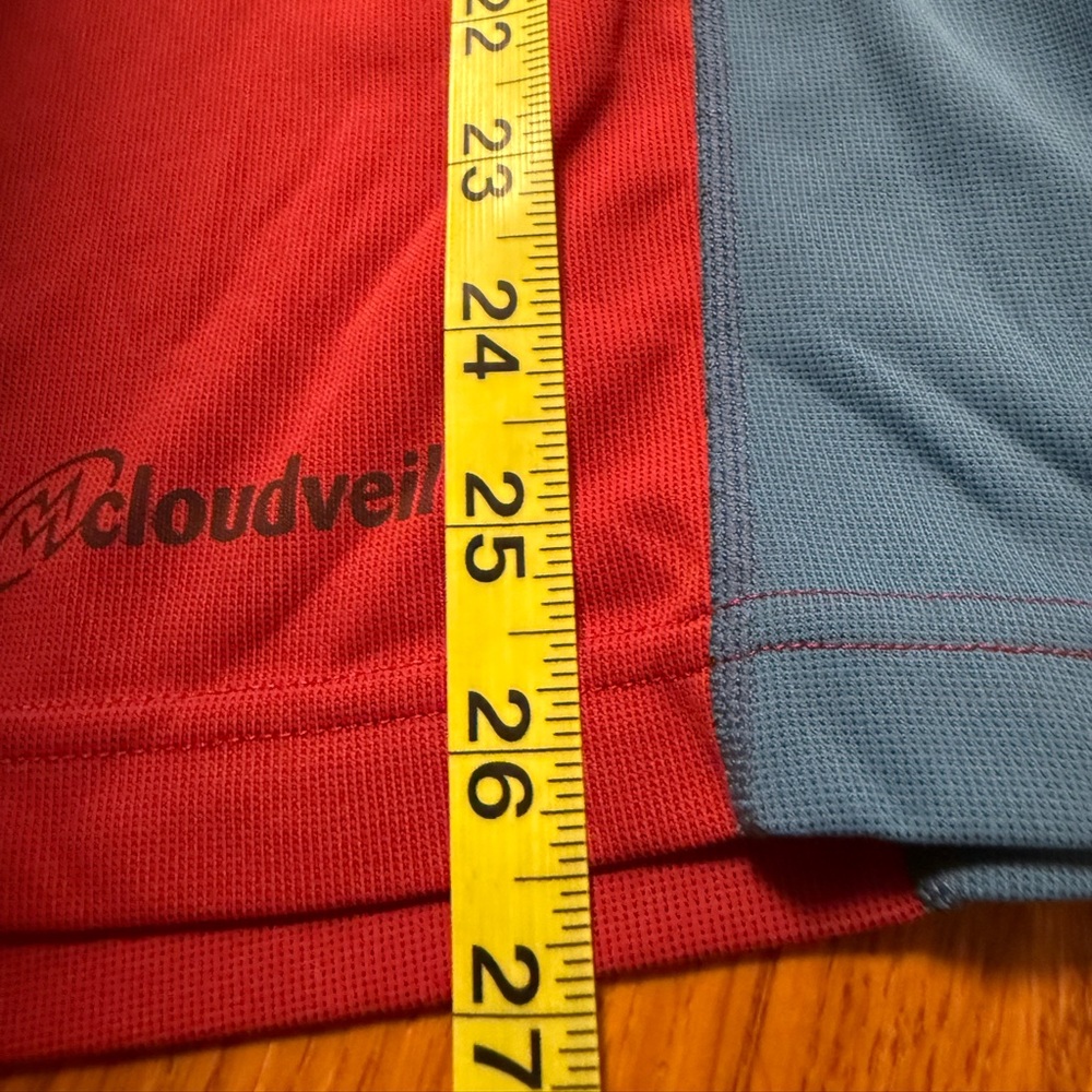 Cloudveil Mens Running Mock‎ Neck Baselayer Shirt 1/2 Zip Large Red Performance - Picture 7 of 8